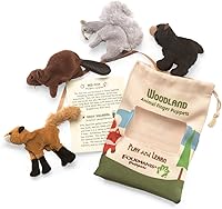 Vista 1 de Folkmanis Woodland Animal Finger Puppet Set, multicolor, 8" (2769)