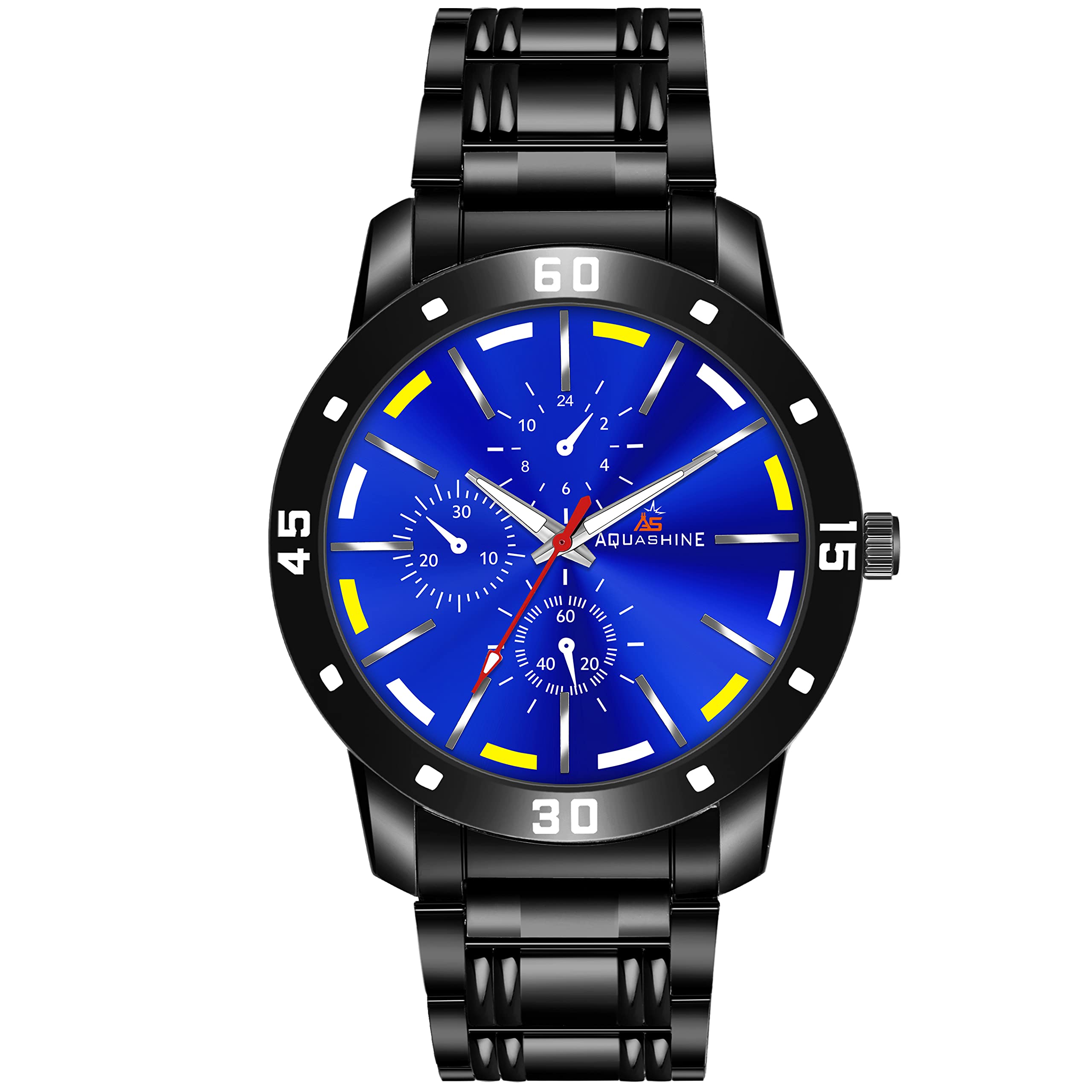 AQUASHINE Round Blue Dial and Black Chain Stainless Steel Analog Watch for Men and Boy (B0951YZKTM) Amazon Price History, Amazon Price Tracker