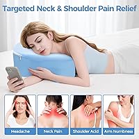 Vista 6 de Almohada de espuma viscoelástica para dormir de lado, alivio del dolor de hombro, cojín ergonómico de apoyo cervical