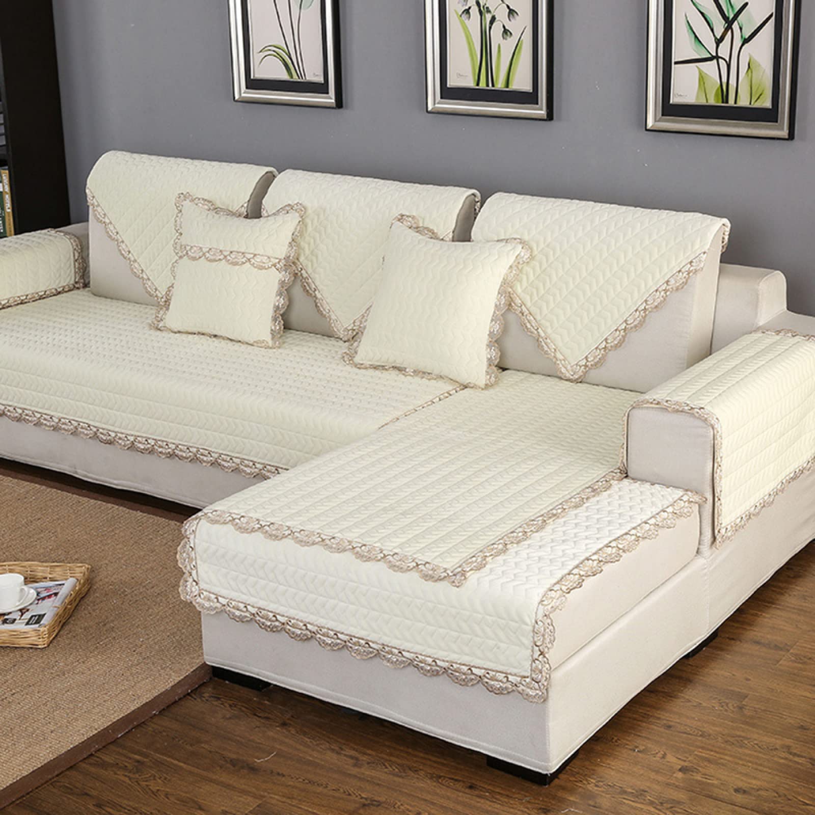 Housse de canapé antidérapante pour fauteuil et canapé saisonnier 110 x 210 cm