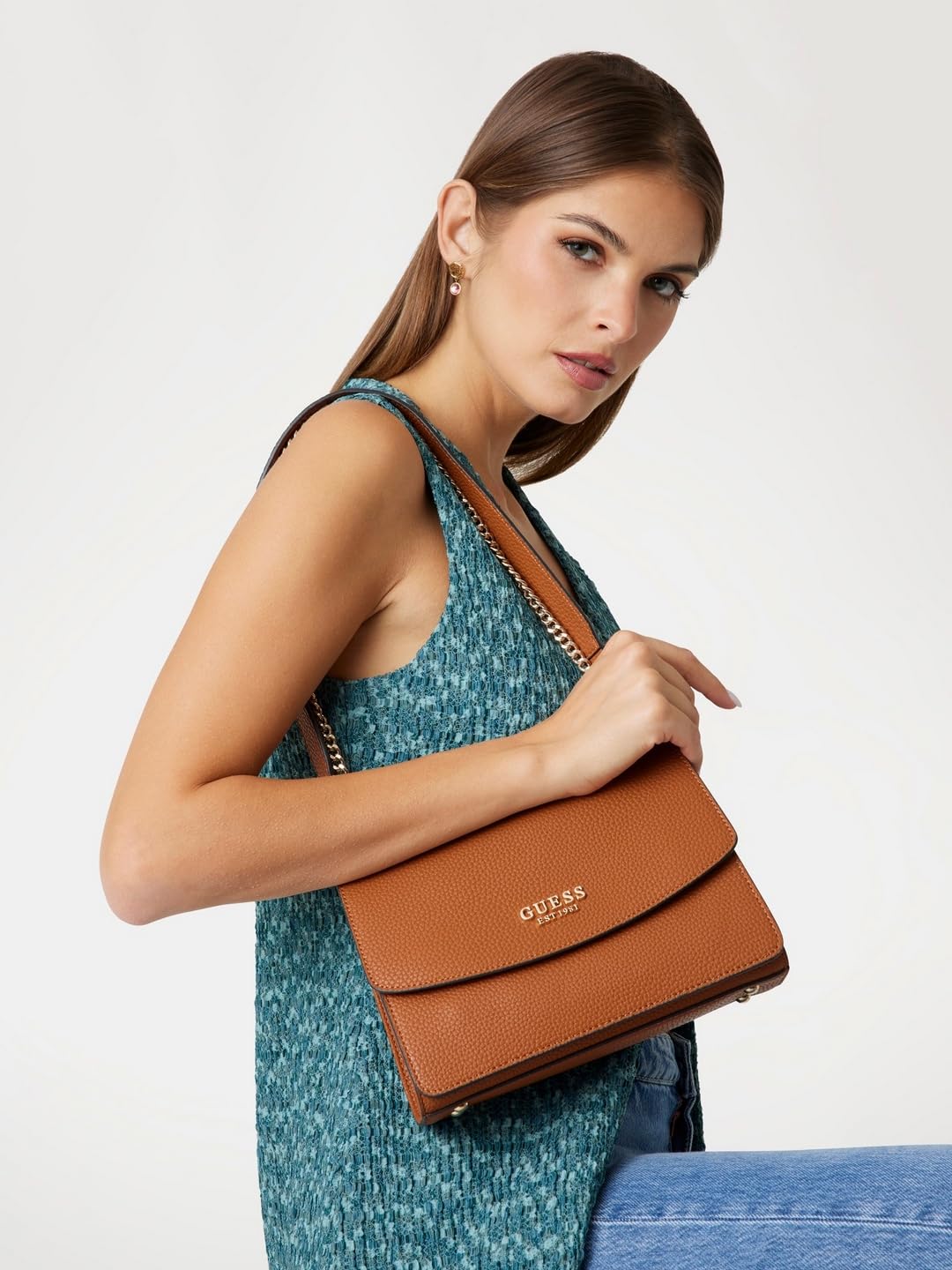 GUESS Kürschnerei-Schultertasche jeans - Frau