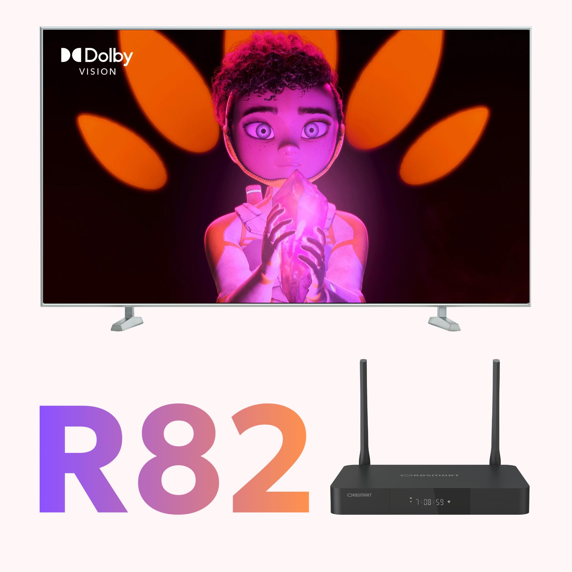 Orbsmart R82 Lecteur Multimédia 4K UHD Haut de Gamme pour Cinéma à Domicile | Vidéo HDR10+ & DV, Audio HD & DTS:X Passthrough | Support Menus Complets ISO Blu-Ray/MKV Depuis NAS/HDD | WiFi 6, USB 3.0