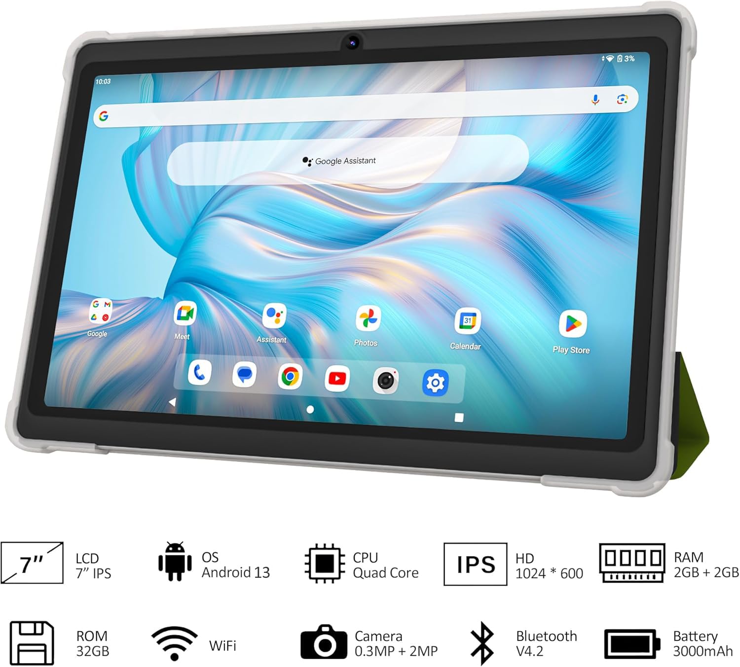 Amazon.com : VOLENTEX 7 Inch Tablet with Case, Quad Core Android