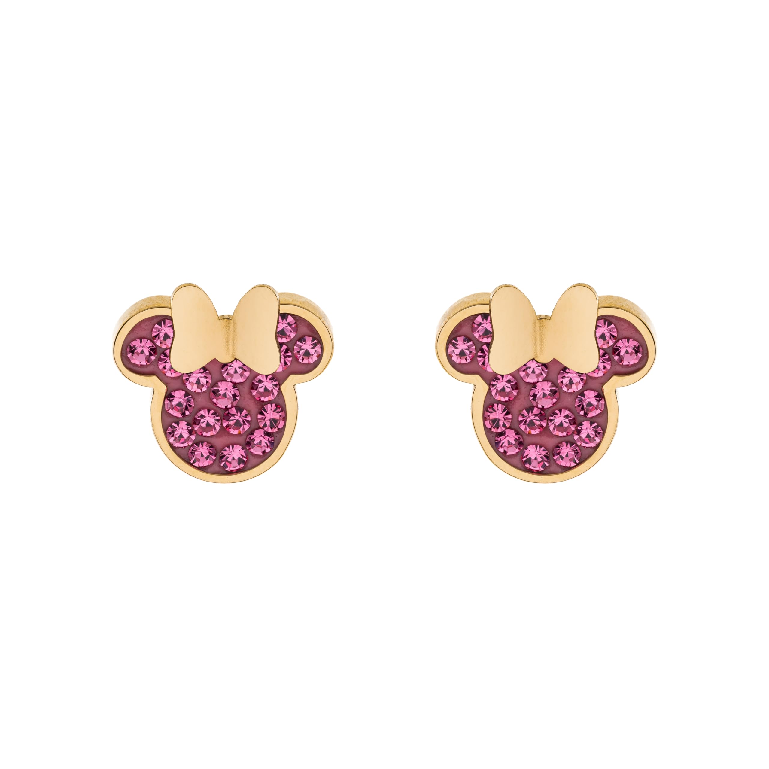 Orecchini Disney Minnie, Acciaio Inossidabile con Zirconi per Bambini e Bambine, Gioielli Disney