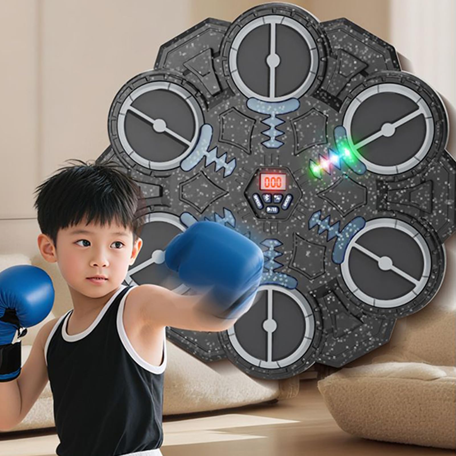 Macchina da boxe musicale per adulti - Attrezzature di allenamento interattive | Macchina per esercizi di pugilato musicale da parete - per uomini donne adolescenti ragazze casa palestra