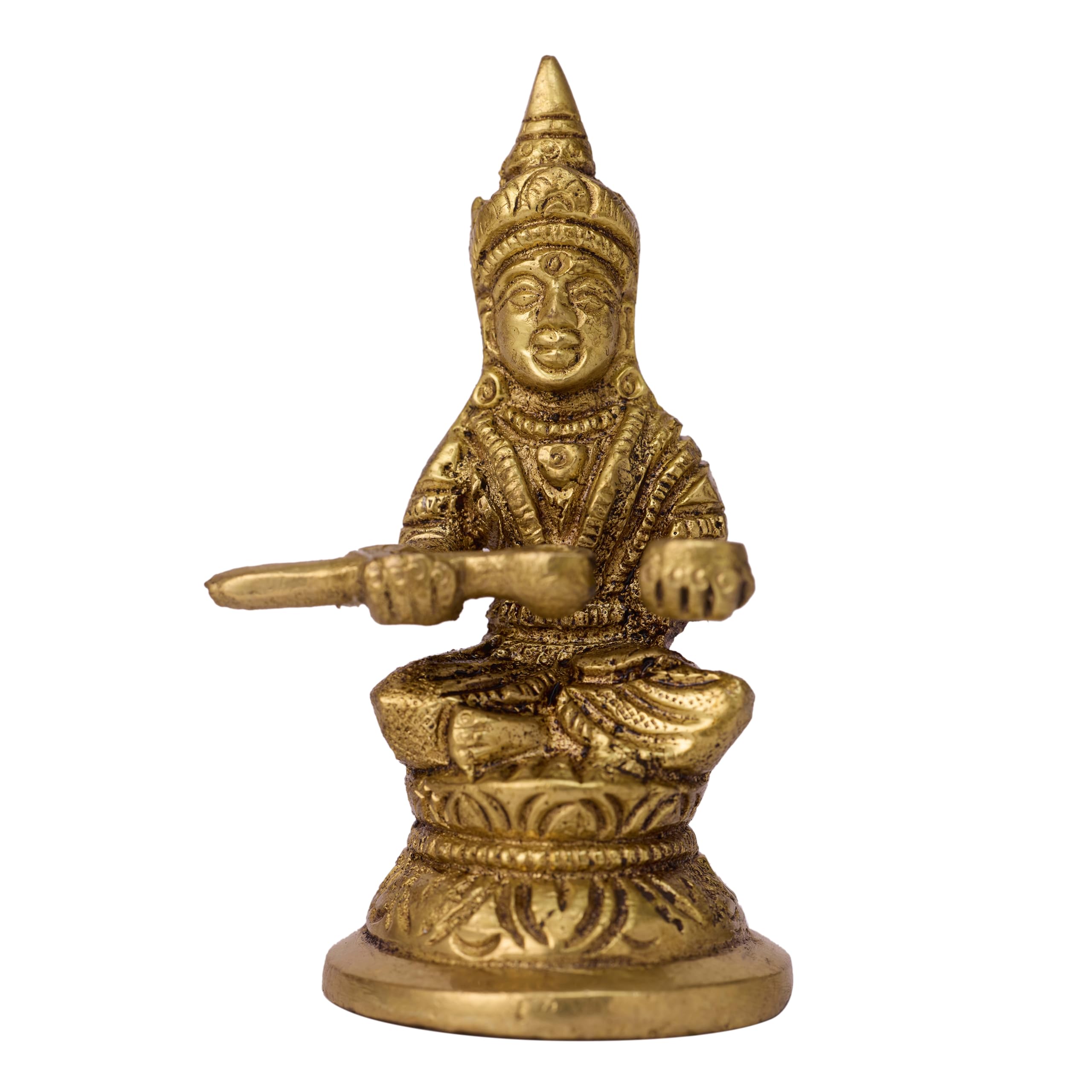 GURU JEE™ Brass Statue Goddess Annapurna Devi Idol Small Annapurna Goddess of Food Collectible Sculpture Religious Gifts Showpiece for Home Mandir Temple