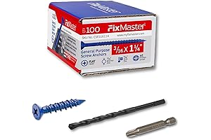 3/16 x 1-1/4" Concrete Screws, No Pre-Drilling Needed