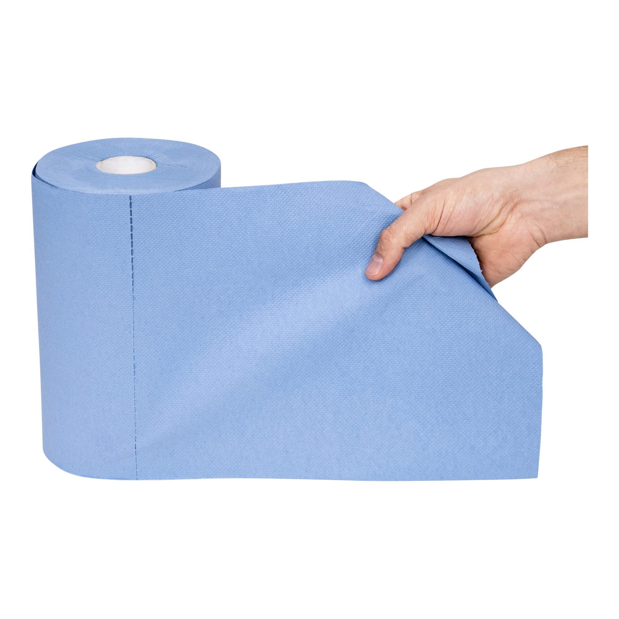 STIER Putzpapier Rollen, 6 Rollen, blau, Putzrollen, 3-lagig, Länge 30 cm x Breite 23 cm, saugstarke Reinigungstücher, reißfeste Putztücher aus 100% Zellstoff