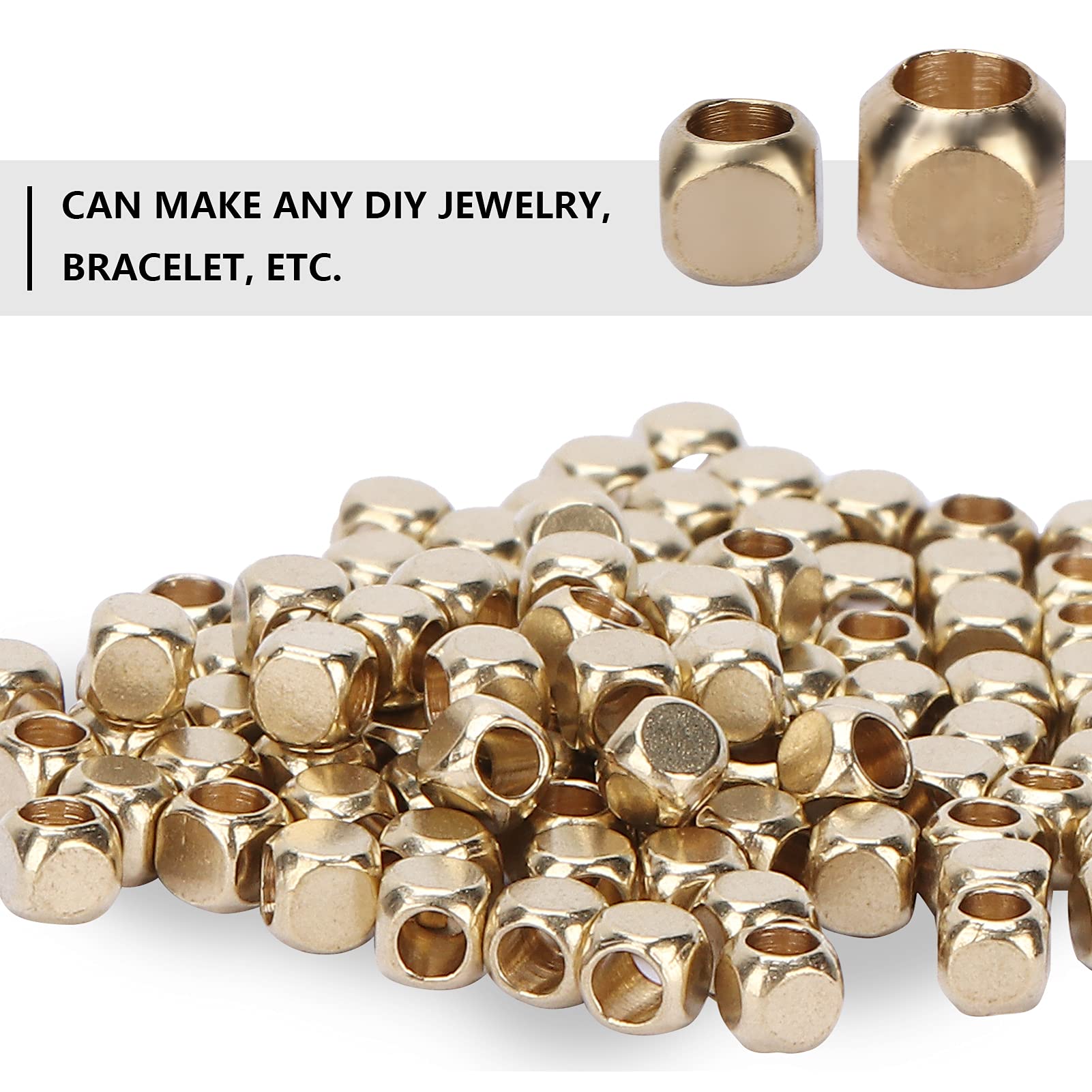 Homoyoyo 200 Stück Kupfer Spacer Perlen - Metallperlen Für Schmuckherstellung, 3mm & 5mm