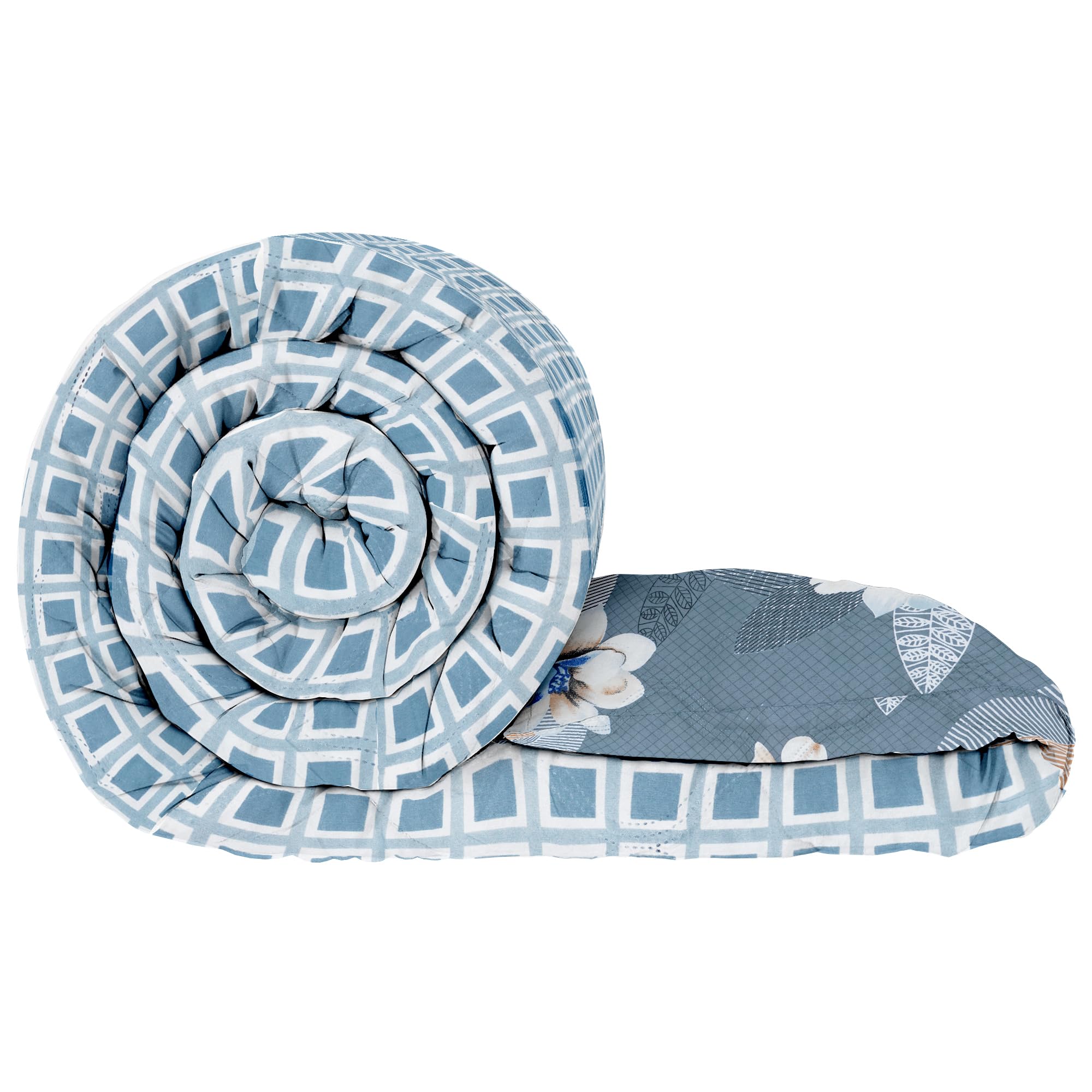 Story@Home Single Bed Comforter | Microfiber Comforter Single Bed | 180GSM 150x225 cm | Grey, Criss Cross Pattern | Ac Blanket Single Bed Dohar | Quilt | Duvet | Home Items, Bedroom Decoration Items-image-42
