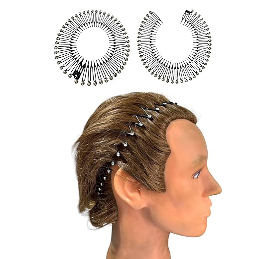 2 Tiara Bell presilha 12cm Preta c/Pérola Prendedor Cabelo