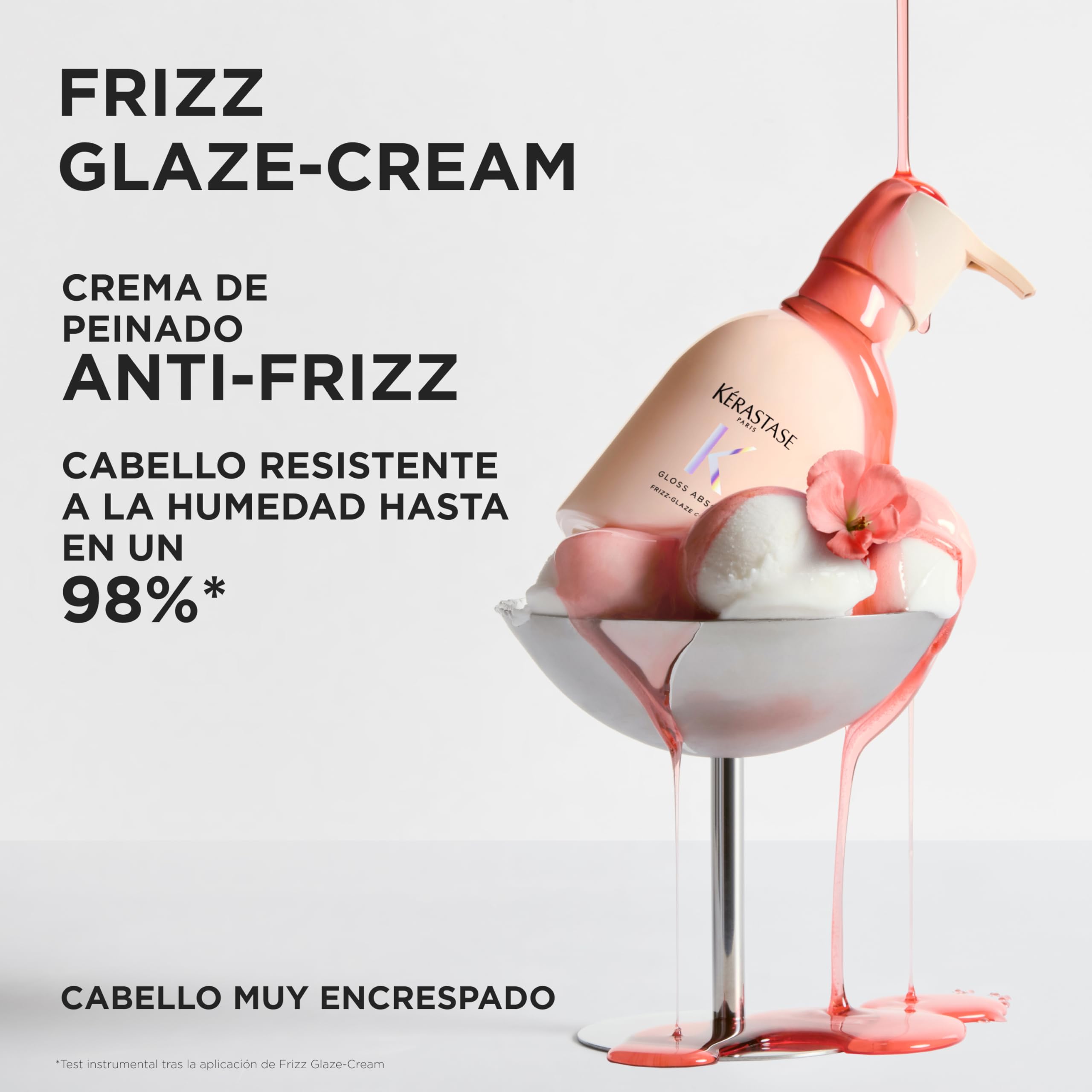 Kérastase Gloss Absolu Frizz-Glaze Cream, Crema Moldeadora Antifrizz para Cabello Muy Encrespado, Con Ácido Glicólico, Ácido Hialurónico y Aceite de Rosa Silvestre, 240 ml