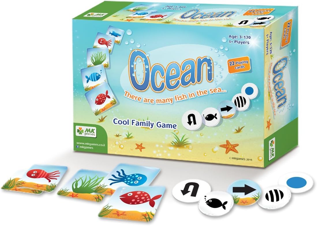 Educational Family Card Game - Ocean. Develops Cognitive & Learning Skills: Visual Perception, Memory and More. Kids Age 3+. Ideal for Professional Toolkit