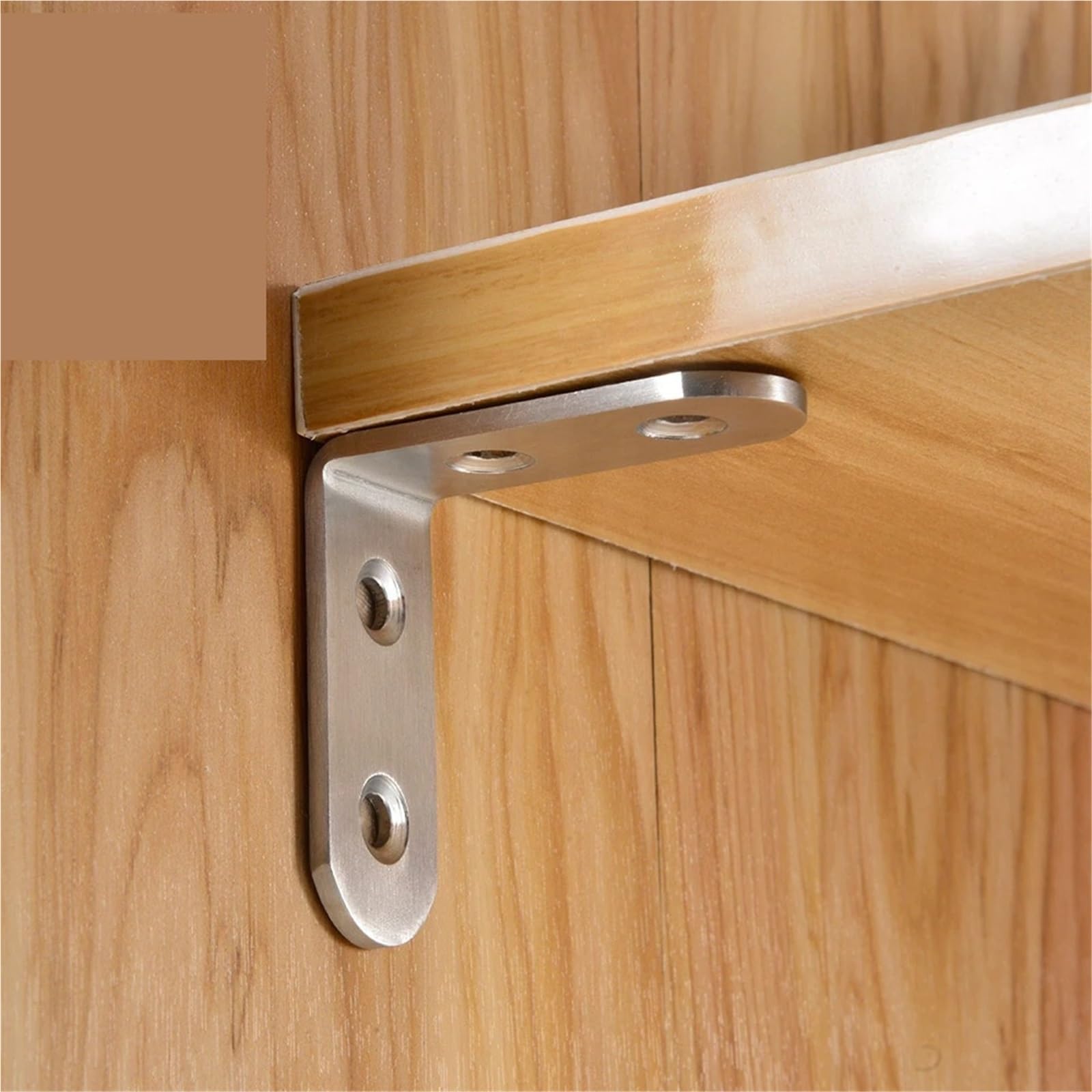 Staffe angolari in acciaio inox, 50 pezzi, staffe di fissaggio angolari di sette dimensioni, supporto per mobili (80 x 80 x 20 mm)