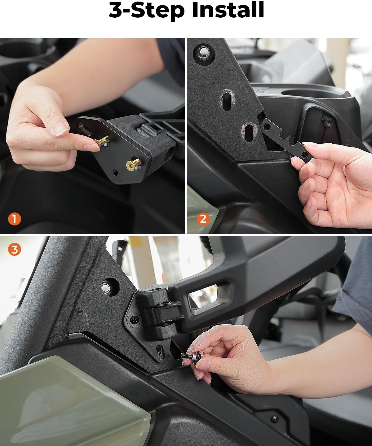 KEMIMOTO Side Mirrors, Fit Factory Doors Large Convex Adjustable UTV Rear View Mirrors, Compatible with Can-Am Defender & Defender Max, OEM Replace 715008100