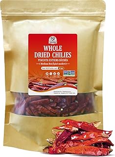 52USA Whole Dried Chilli Peppers, Medium Spicy Dried Chilies 4 Oz, Natural and Premium Red Chili Pepper, Szechuan Red Peppers, Whole Dry Chili Pepper, Medium Hot