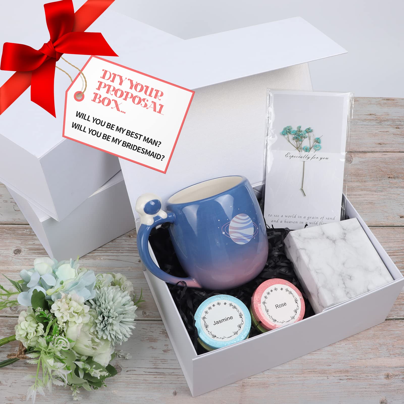 Giftgarden Confezione da 4 scatole regalo bianche 20,5 x 12,5 x 10,1