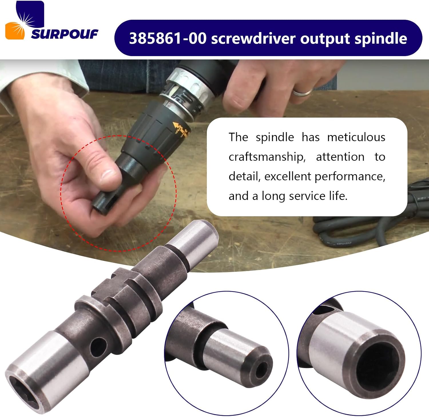385861-00 Screwdriver Output Spindle Replaces DW251 DW274 DW255 DW276 DW998QDK