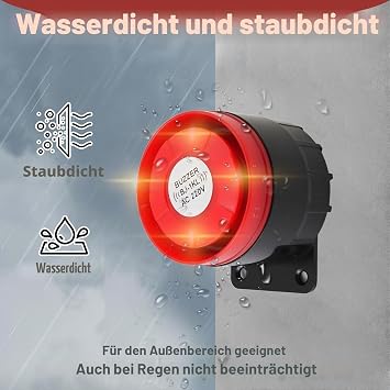 Outdoor Alarm Siren 220 V 120 dB Waterproof Anti-Theft Alarm System