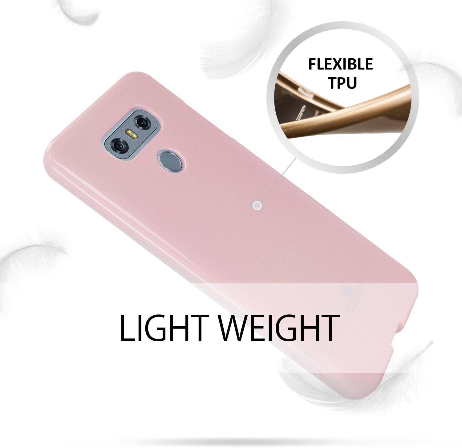 GOOSPERY Pearl Jelly for LG G6 Case (2017) Slim Thin Rubber Case (Pink) LGG6-JEL-PNK