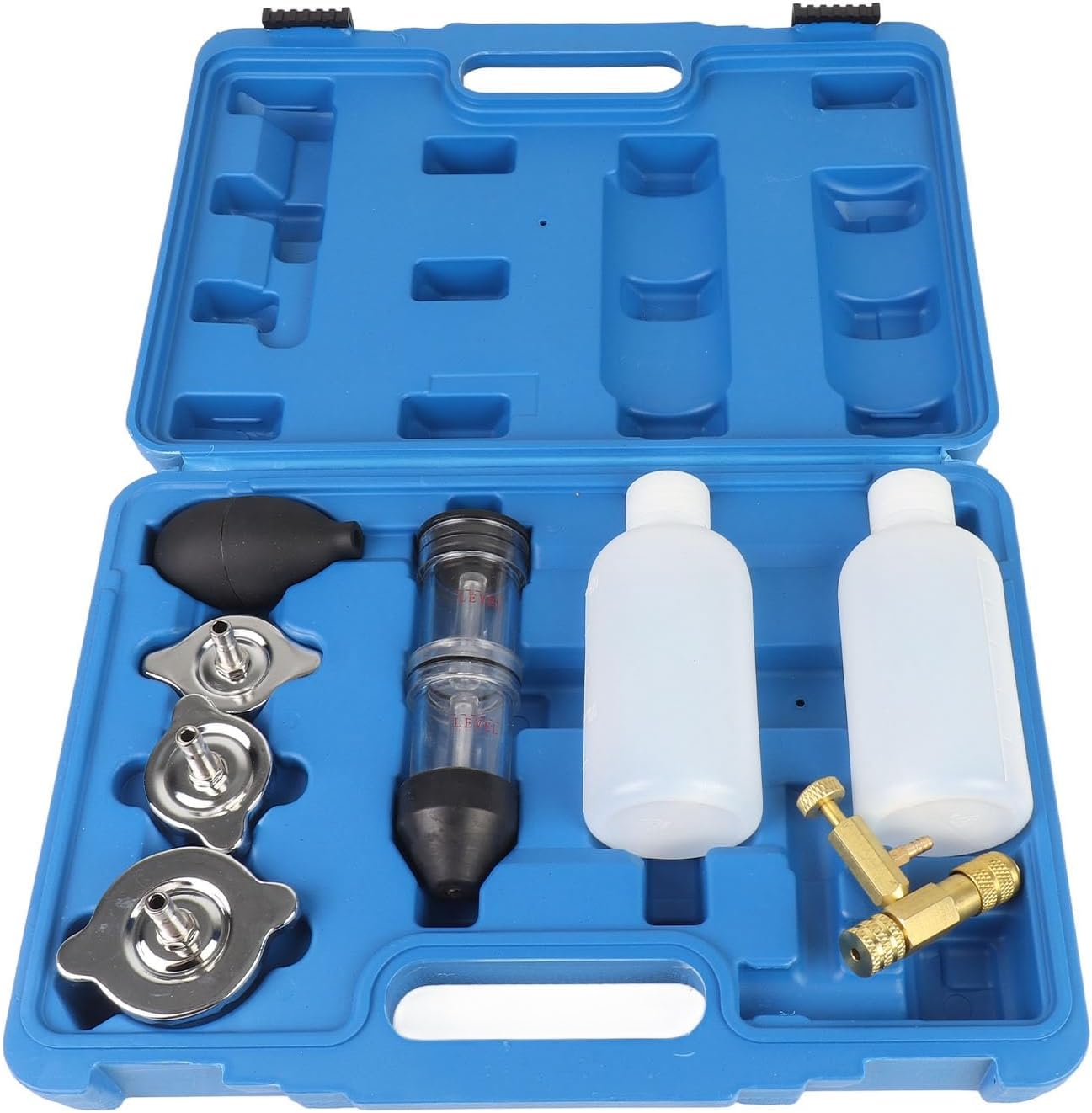 8PCS Combustion Leak Tester Kit, CO2 Leak Detector for Head Gasket Test, Combustion Gas Leak Detection Tool with Conical Plug for Cars Trucks Tractors Excavators