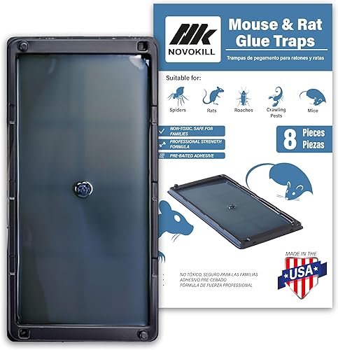 Trampas adhesivas de pegamento para ratones y ratas, paquete de 8 bandejas de plástico de pegamento resistente, trampas adhesivas perfumadas,