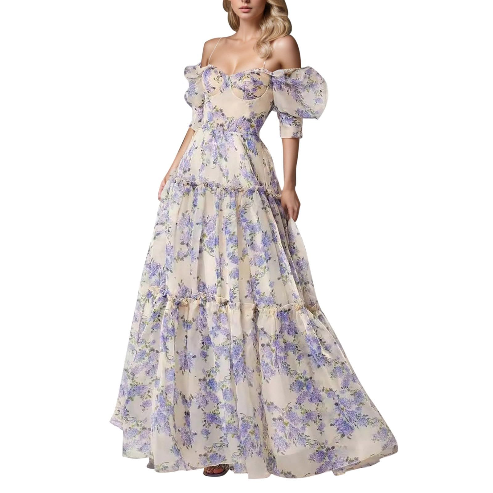 Vestidos de verano de moda para primavera y verano, hombros descubiertos, vestido largo y elegante, vestido de noche, vestido de invitada de boda, vestido de fiesta