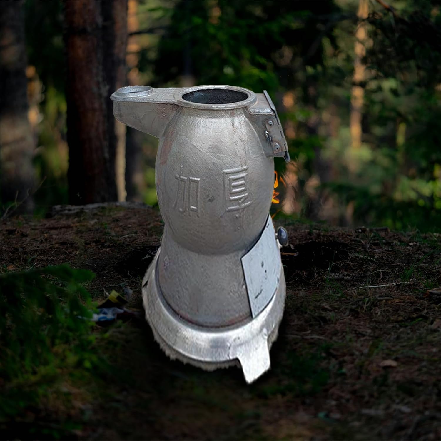 Thickened Cast Iron Rural Heating Stove, Multi Function Camping Tent Stove Easy Smoke Control Smokeless Cooker, for Tent, Shelter,Fishing, Heating, Perfect for Outdoor Cooking C