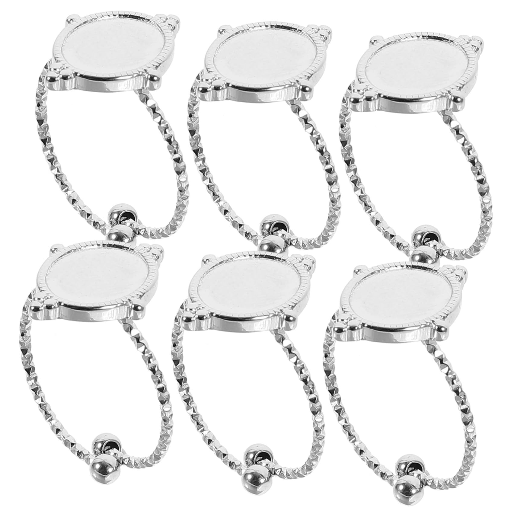 SHINEOFI 30pièces Supports De Bague Ajustables Inoxydable Pour Bases De Bague Vides Pour Création De Bijoux Accessoires De Bijoux Faits Maison