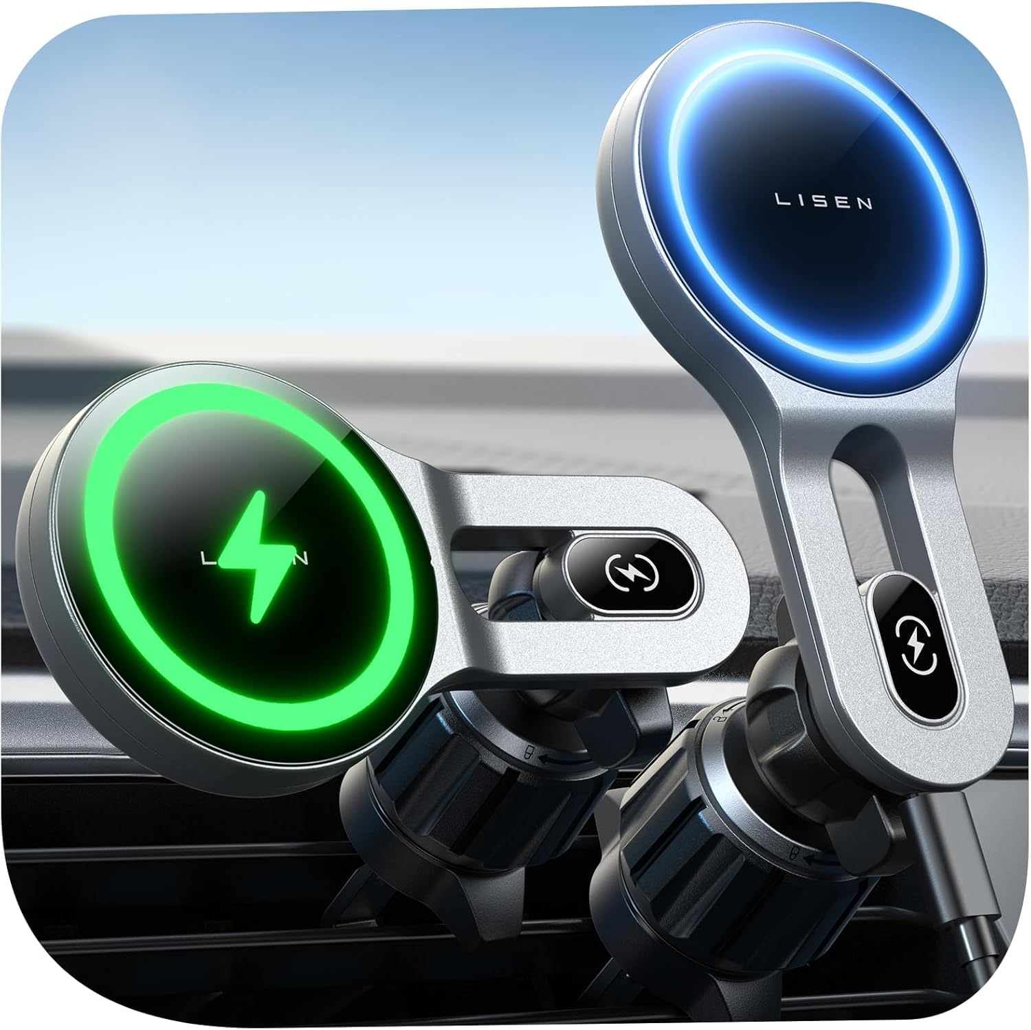 Support Voiture MagSafe LISEN 2025 - Porte Téléphone Magnétique 360° Pour IPhone Avec Super Aimants