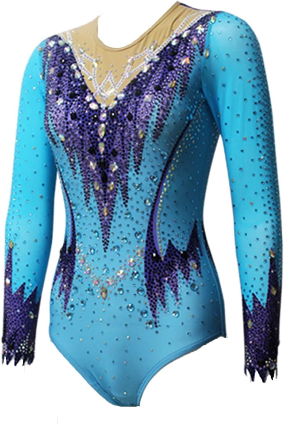 [Kmarouse] 女性の新体操レオタード女の子のためのカスタマイズ可能なワンピースダンスアスレチック体操レオタード