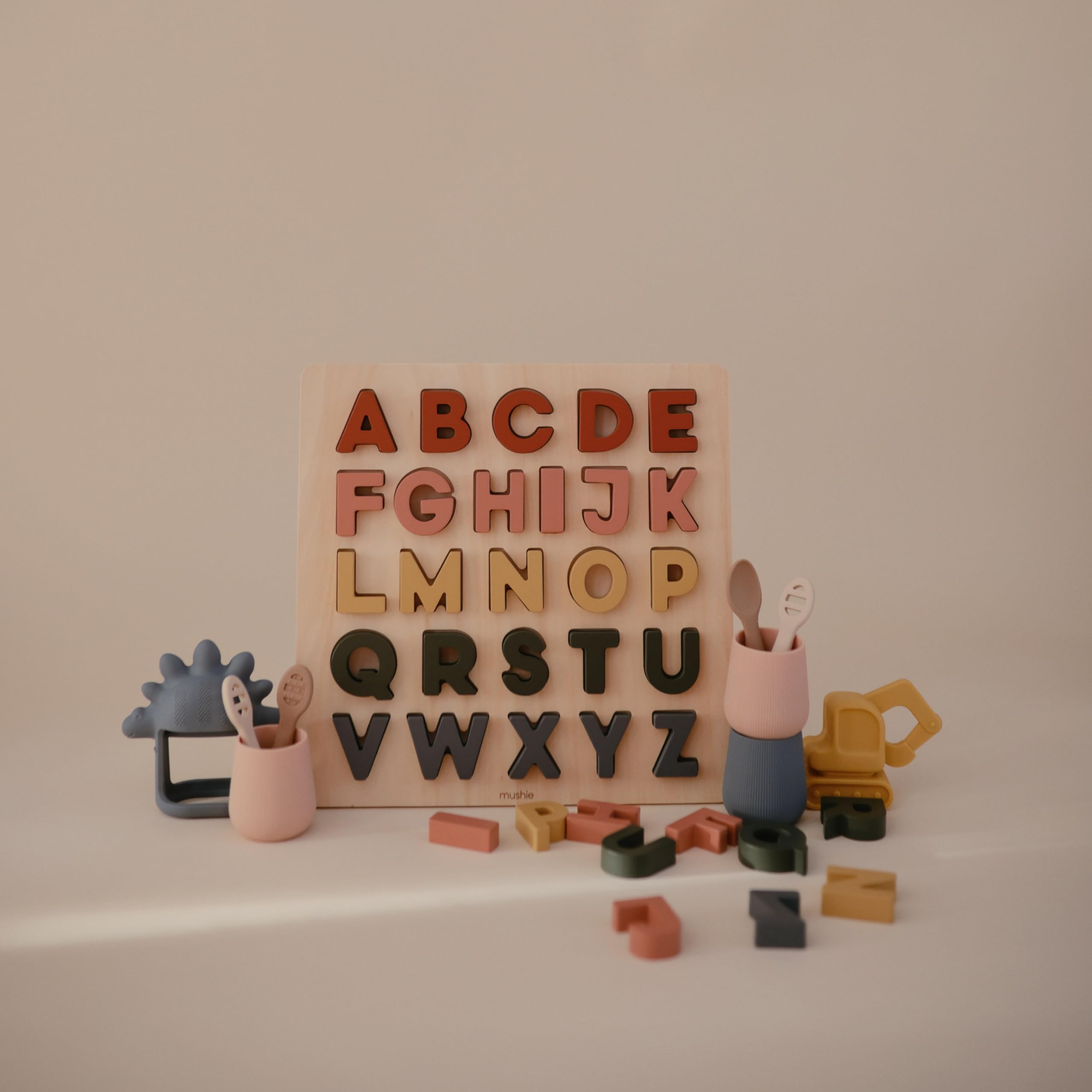 Mushie Wooden Alphabet Puzzle - Educational Toys for Kids -9