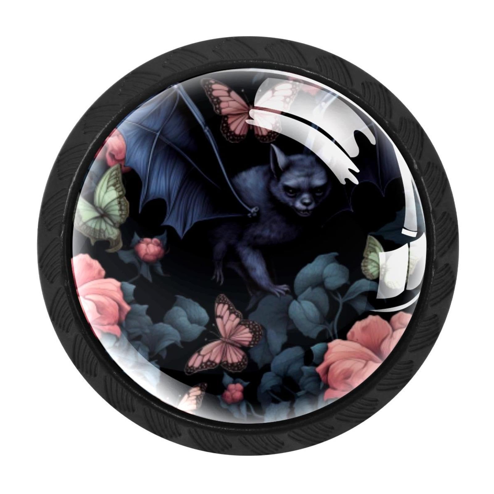 Chenzzzz Multicolored 19 4 Pieces Bat Drawer Knobs, 35Mm Black Cabinet Knobs, Drawer Pulls And Knobs, Dresser Drawer Knobs, Cabinet Hardware Kitchen Cabinet Knobs