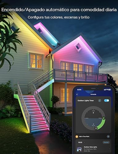 Miniatura 2 de Govee Tira de luces LED para exteriores impermeables, 98.4 pies, luces inteligentes para exteriores que funcionan con Alexa y Google Assistant, IP65