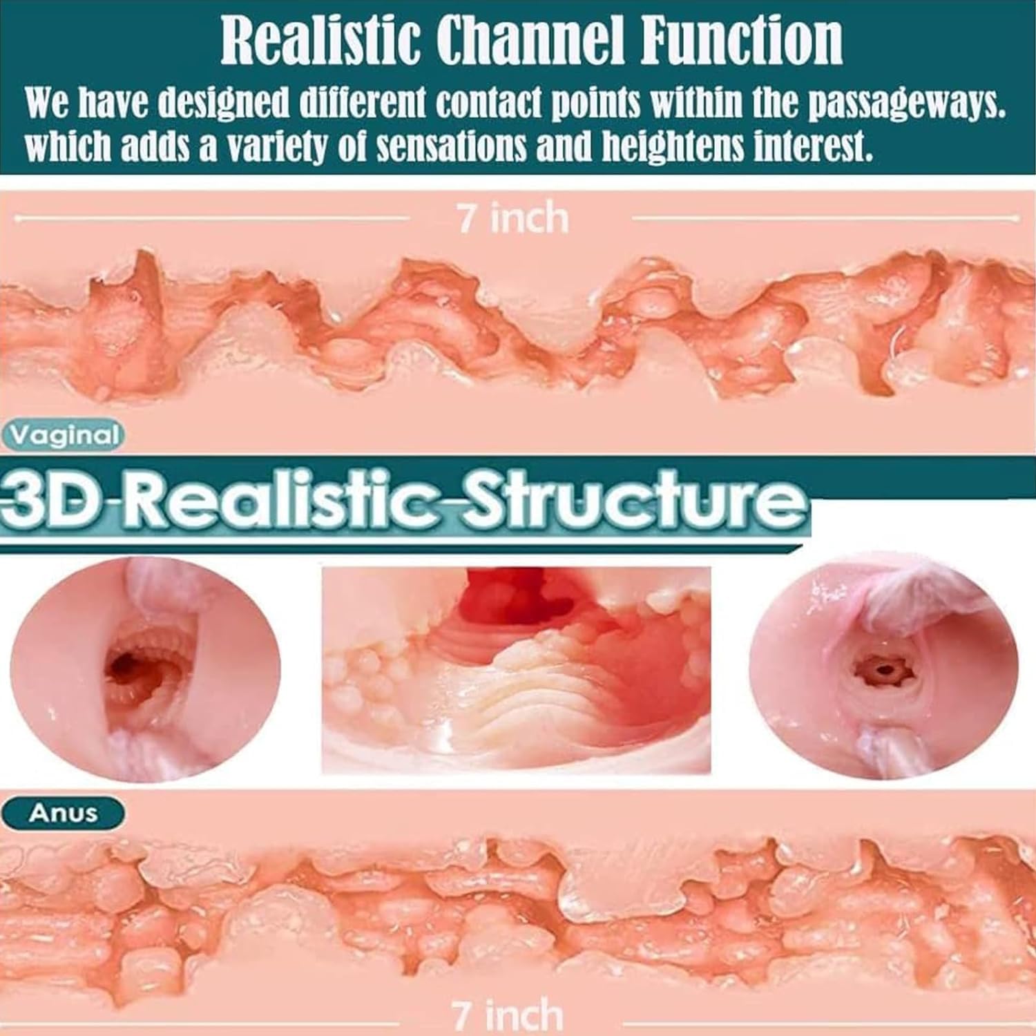 5.0FT/71LB Realistic Sex Doll Torso, Silicone Full Size Sex Doll for Men with E-Cup Soft Jelly Breasts and 3D Tunnels, TPE Life Size Sex Dolls Full Body Lifelike Adult Sex Toy (5.0FT-71LB-ZH-3): 5.0FT-71 Pound-ZH-3