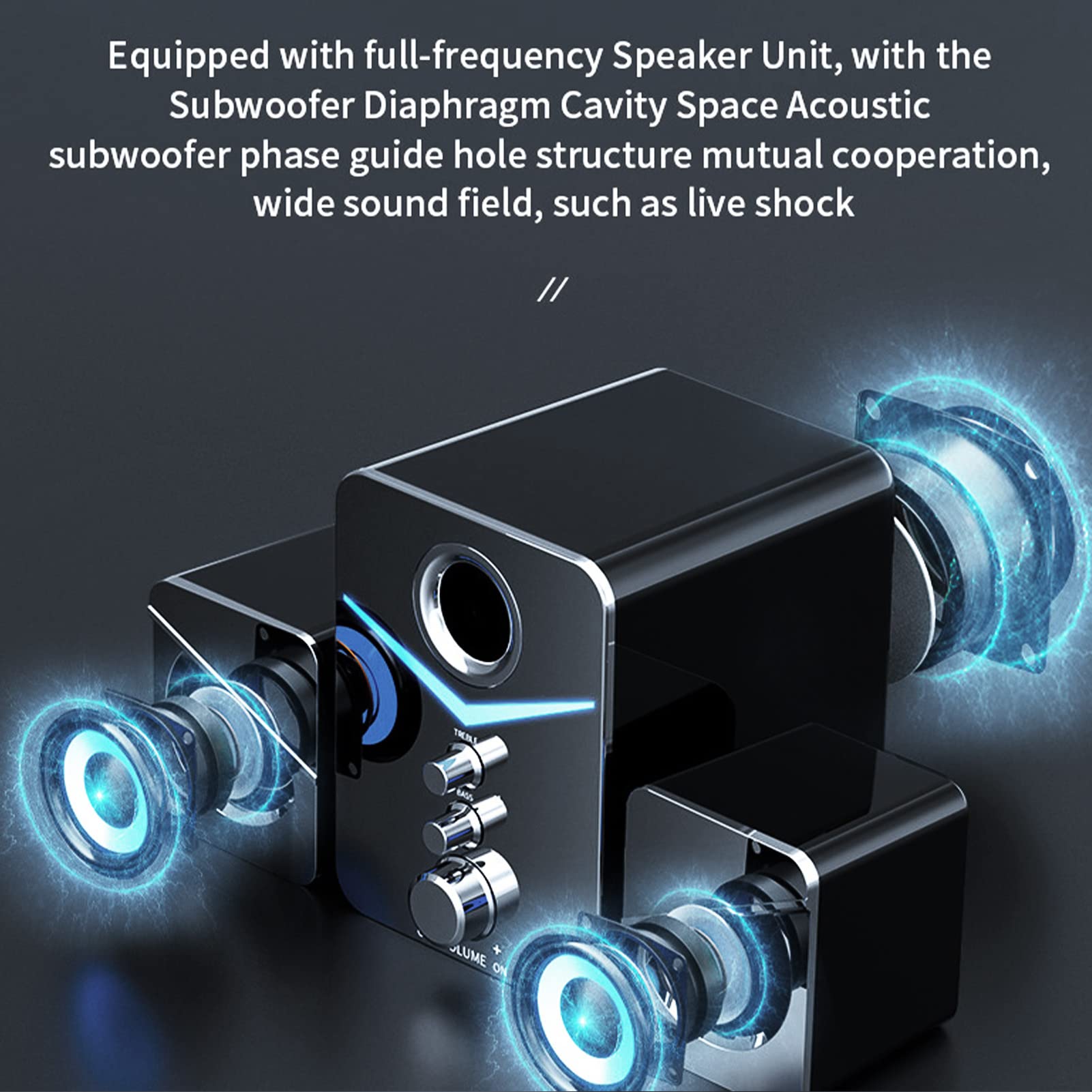 Bedrade computerluidspreker, USB-desktop soundbar, HiFi