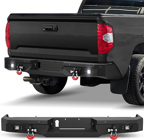 Miniatura 26 de Parachoques delanteros y traseros para Toyota Tundra 2014-2021, parachoques delantero y trasero de ancho completo para camioneta Toyota Tundra Off