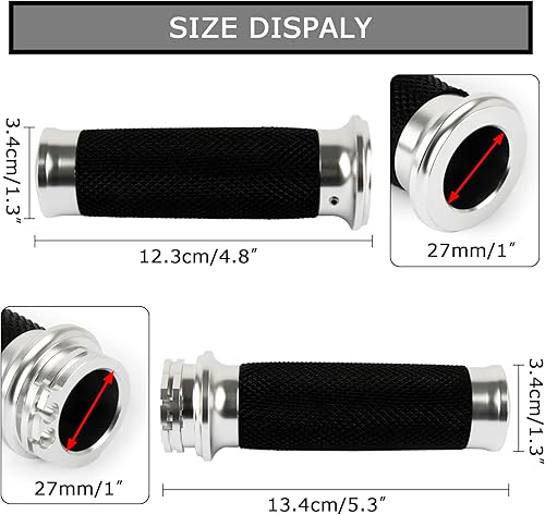 Miniatura 3 de PSLER Empuñaduras de mano negras para motocicleta de 1 pulgada universales para Touring Street Glide FLHX Suzuki Bobber Chopper Cafe Racer