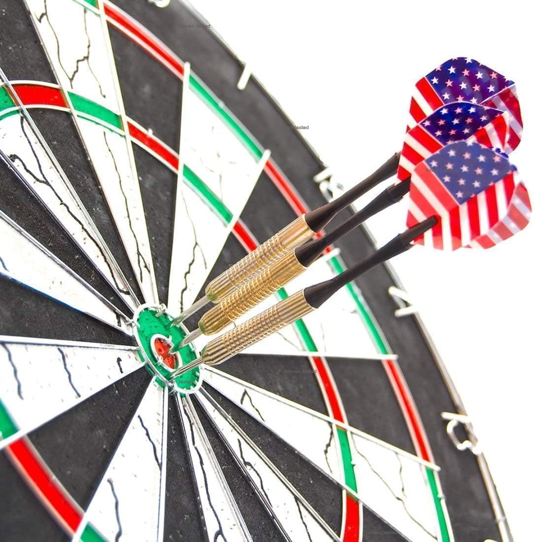 Special Metal Wiring tip 18'' Double Faced Flock Printing Thickening Family Game Dart Board with 6 Needle (18 x 18'' inch) (5 Core, Velvet Finish)