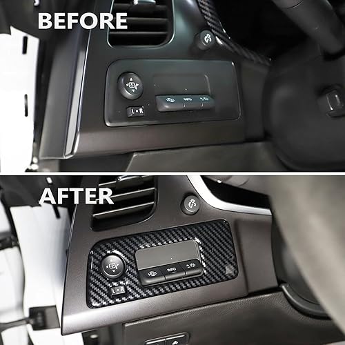 Miniatura 5 de Panel de botón de interruptor de faros de fibra de carbono para Chevrolet Corvette C7 2014-2019 2014