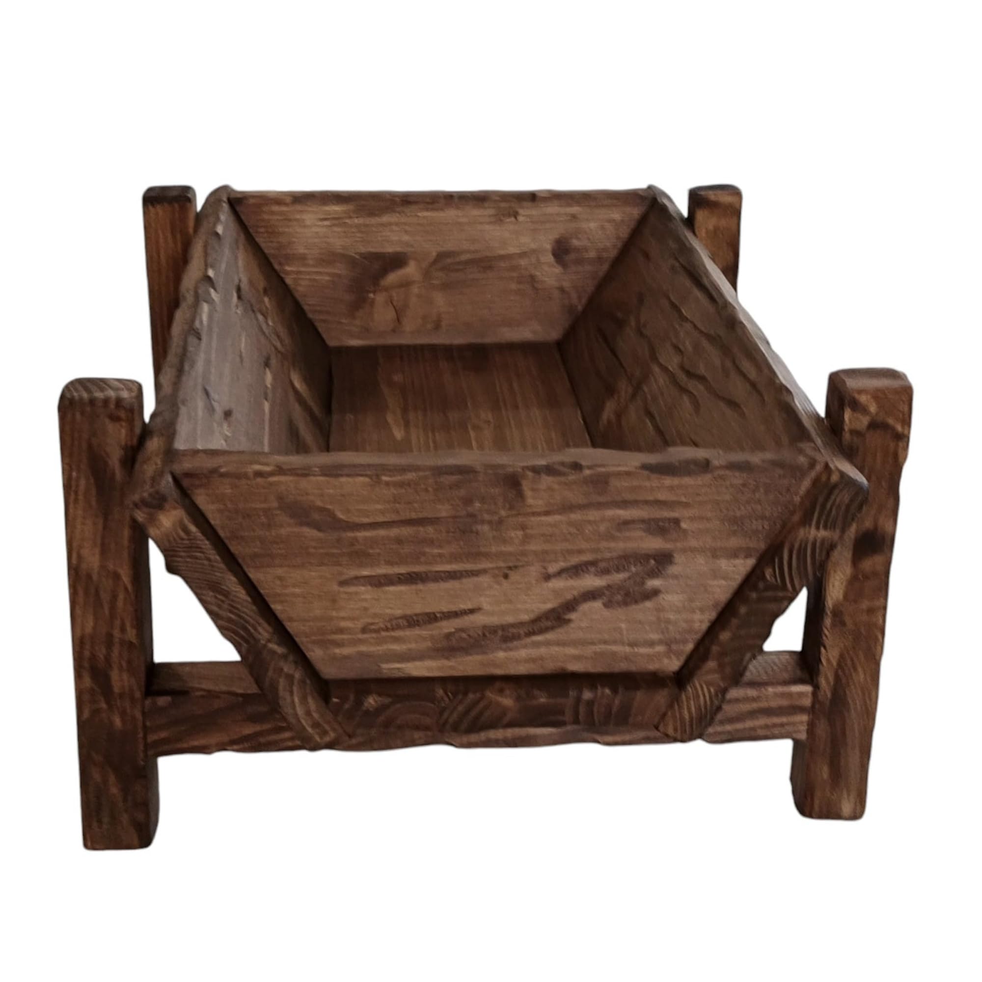 OVUNQUE PROTEGGIMI Wiege aus Holz für Jesuskind – Futterstation aus Holz für Krippe – handgefertigt, verschiedene Größen erhältlich – Made in Italy (16 x 10 cm)