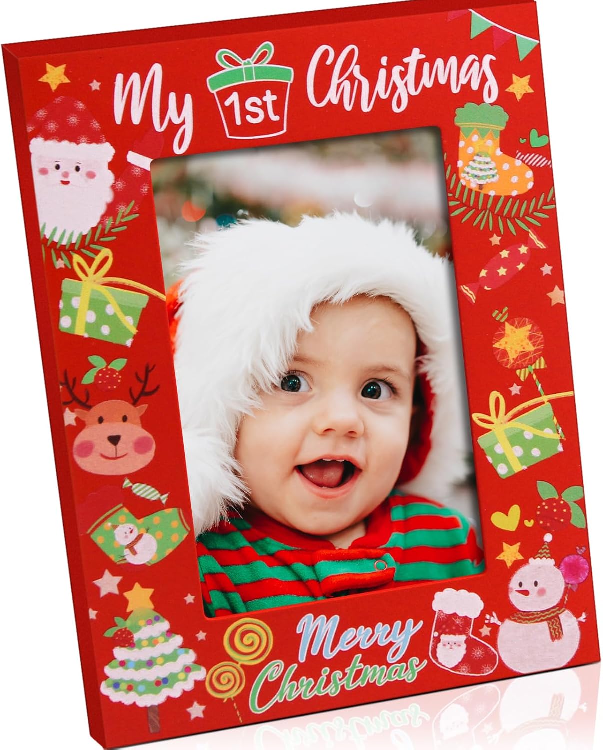 FANCY LAND Baby First Christmas Photo Frame 2023 My 1st
