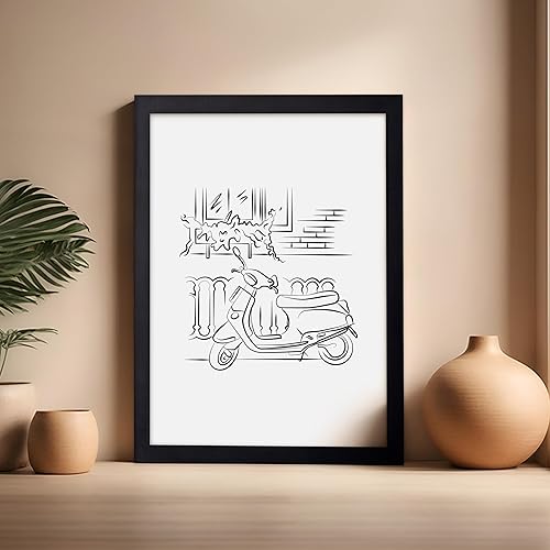 Miniatura 664 de Poster Master Póster de peonías – Estampado de flores retro – Ilustración floral – Ilustración en blanco y negro – Diseño de línea y abstracto –