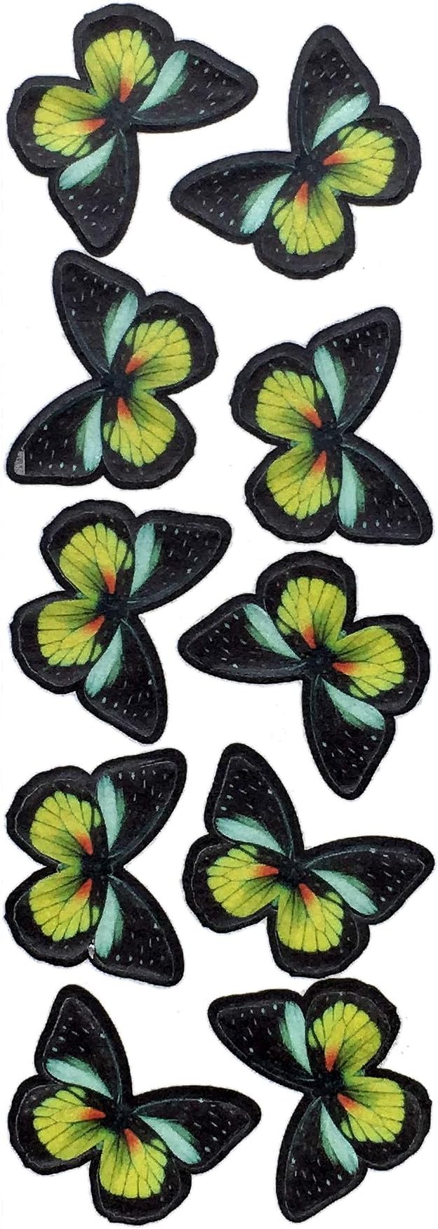 Edible Butterflies Cake Toppers,Yellow, Middle Size Set,S