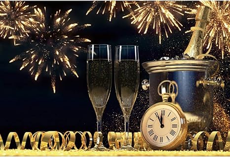 Amazon Com Dashan 7x5ft Polyester Champagne Fireworks 2021 Happy New Year Eve Backdrop Wine Glasses Confetti Party Countdown Photography Background New Year Christmas Eve Party Backdrop Winter Holiday Photo Prop Camera