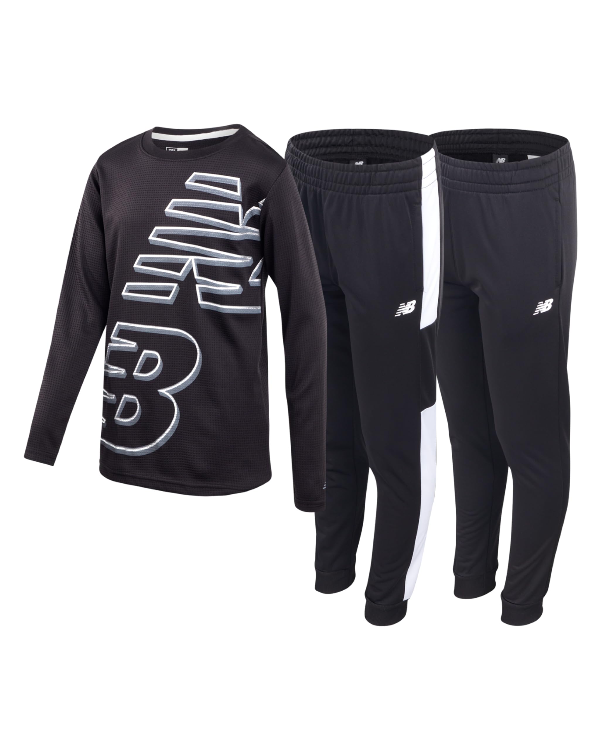 New Balance Survêtement 3 pièces en tricot gaufré thermique et pantalon de survêtement pour garçon, 8-20