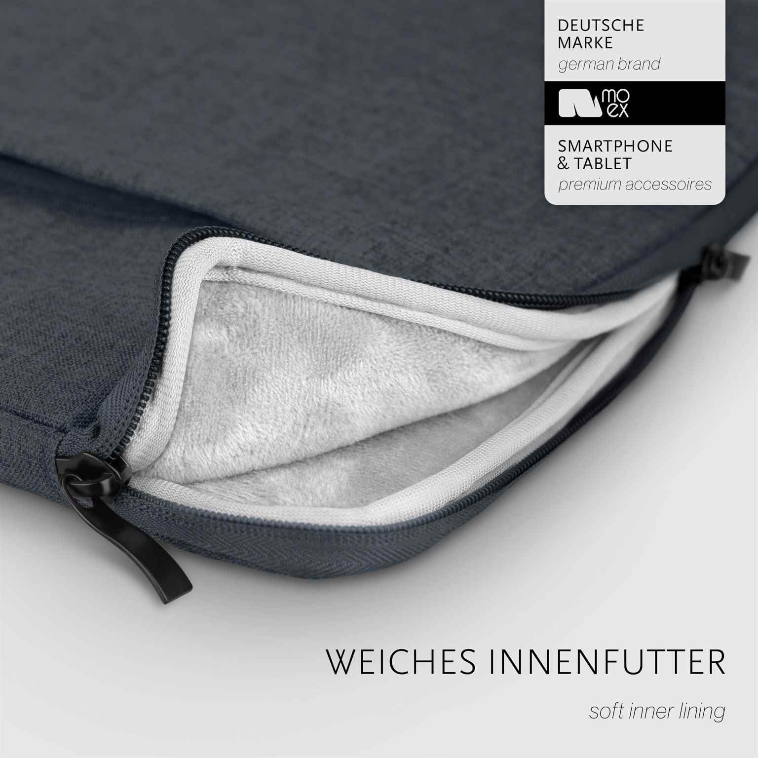 moex Étui de protection pour tablette Samsung Galaxy Tab S8 Ultra avec fermeture éclair et compartiment pour accessoires, housse en tissu nylon doux rembourré, housse de protection minimaliste