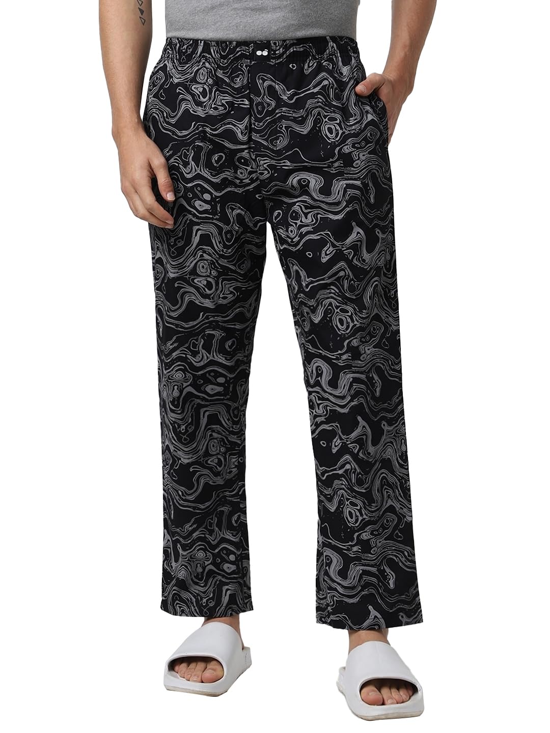 bewakoof Men's Cotton All Over Printed Regular Fit Poplin Pyjamas-picture-31