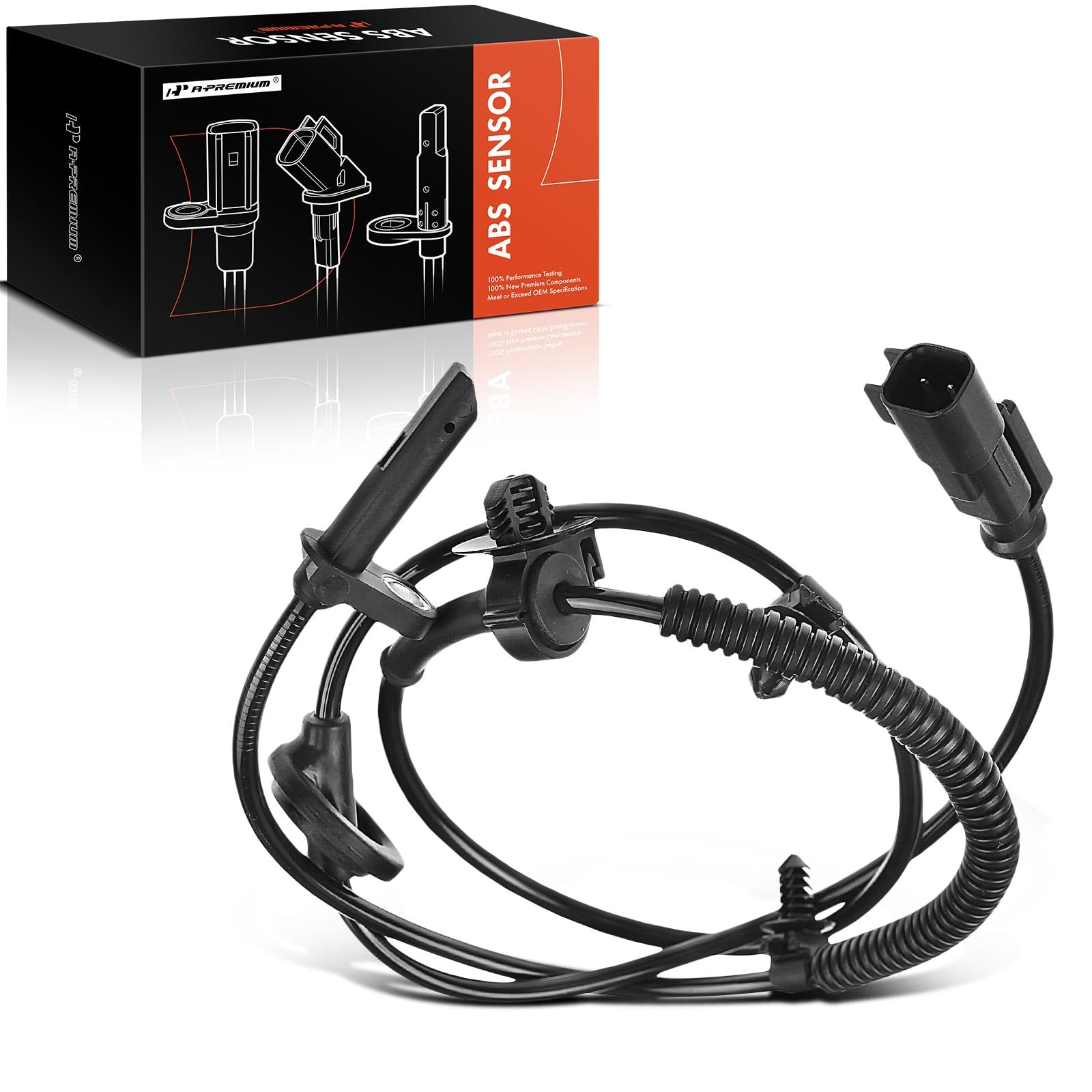 A-Premium Front ABS Wheel Speed Sensor for Buick, Chevy, GMC & Saturn Models - Enclave, Traverse, Acadia, Acadia Limited, Outlook - Front Driver or Passenger Side, Replace# 20883057, 10390115