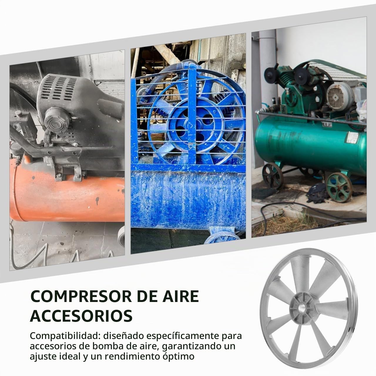 WOONEKY Accesorios Para Compresor De Aire Polea De Correa De Aluminio 11.79 Pulgadas Un Solo Canal Para Bombas De Aire TransmisiÓN Estable Y Eficiente